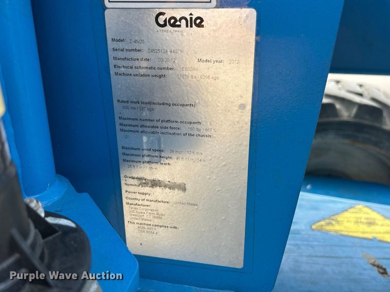 image for item FC5410 2012 Genie Z-45/25 boom lift