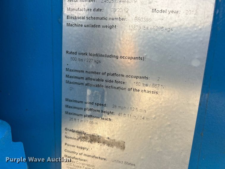 image for item FC5410 2012 Genie Z-45/25 boom lift