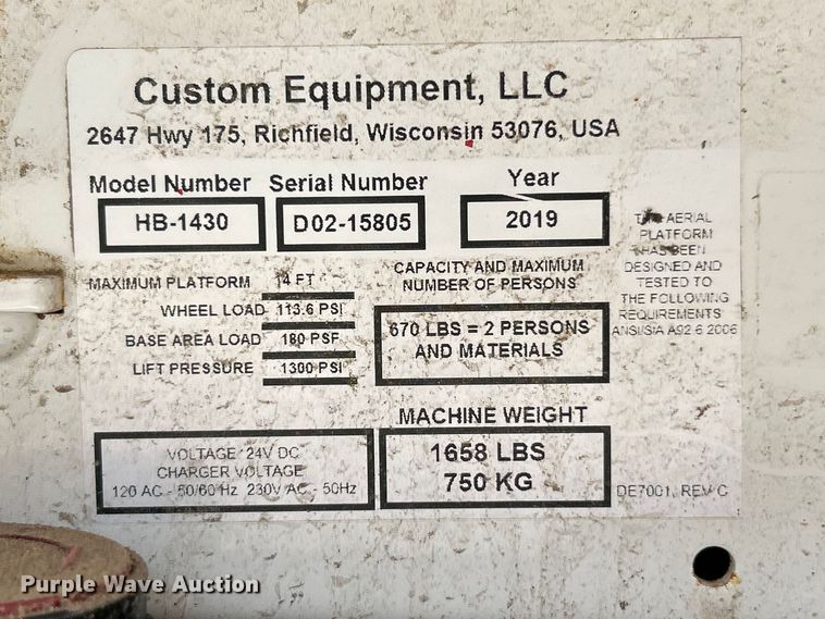 image for item FC5411 2019 Hy-Brid HB-1430 scissor lift