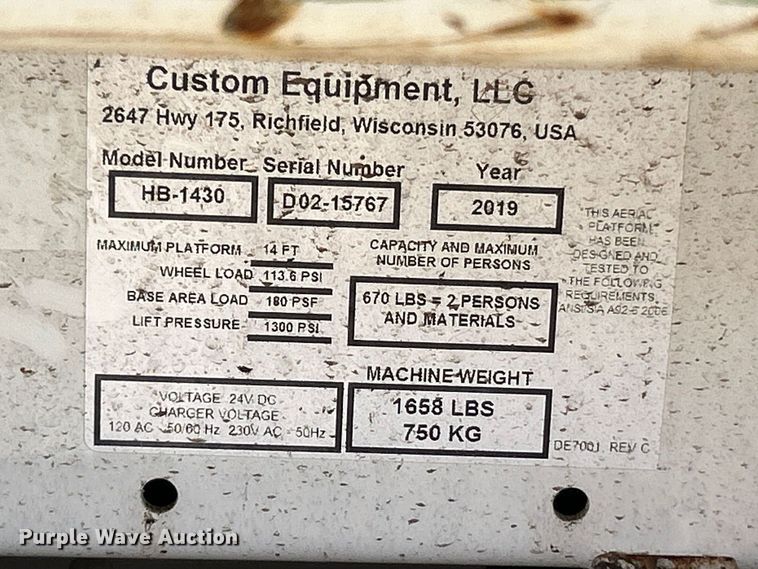 image for item FC5412 Hy-Brid HB-1430 scissor lift