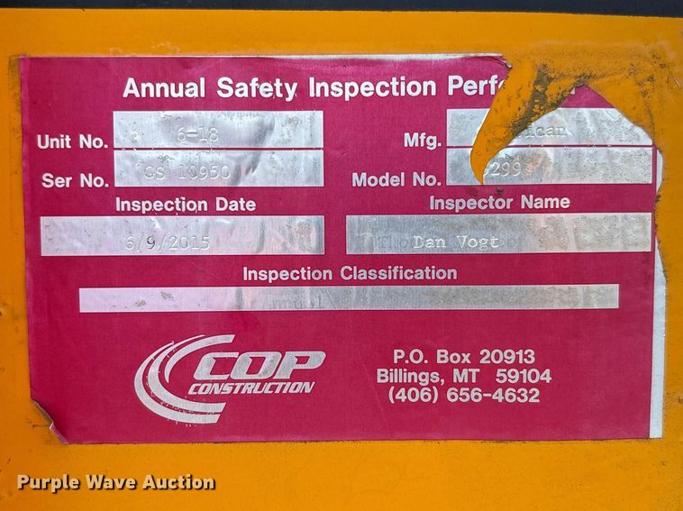 image for item FC5550 1966 American 5299 crane