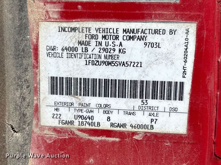 image for item FC5558 1995 Ford LT9000 dump truck