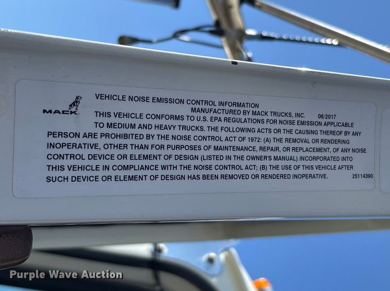 image for item FC5567 2018 Mack GU713 dump truck