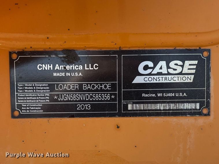 image for item FC5568 2013 Case 580 Super N backhoe