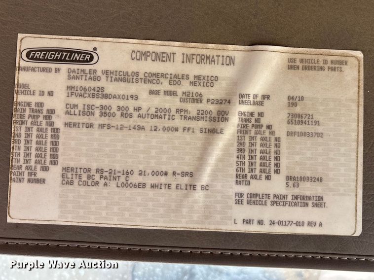 image for item FG0198 2011 Freightliner M2 bucket truck