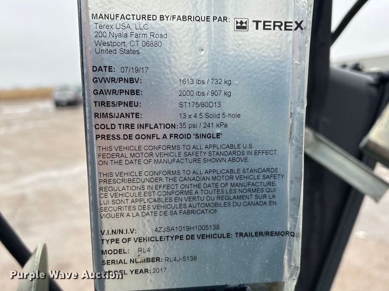 image for item FG2833 2017 Terex RL4 light plant