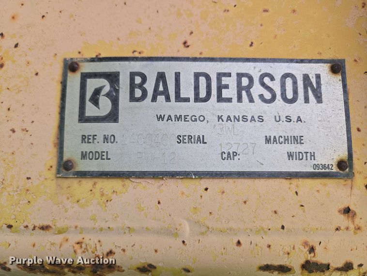image for item FH6578 Balderson BWH12 dozer blade