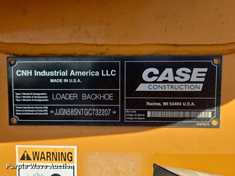 image for item FH6593 2016 Case 580 Super N backhoe