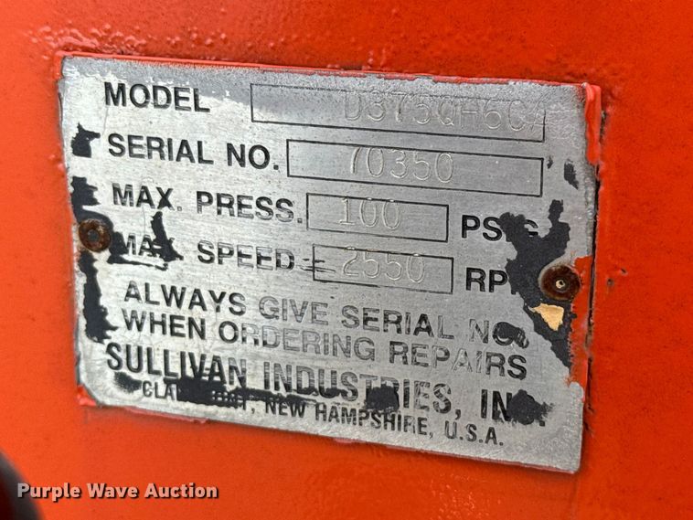 image for item FH6595 Sullivan Industries D3750H60 air compressor