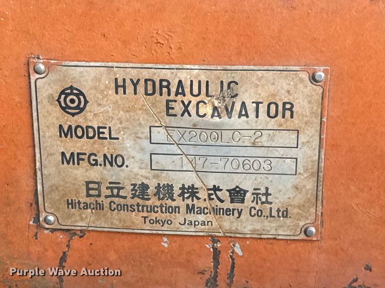 image for item FH6599 1993 Hitachi EX200LC-2 excavator