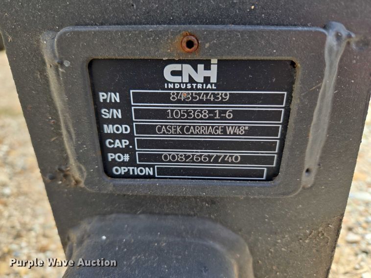 image for item FH6624 CNH Industries CASEK CARRAIGE W48 skid steer forks