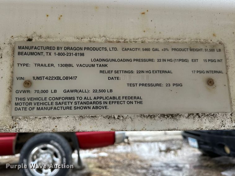 image for item FK0050 2011 Dragon Products tank trailer
