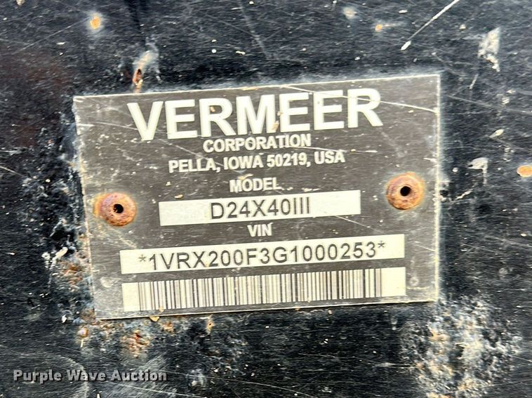 image for item FK1850 2016 Vermeer D24X40III directional boring unit