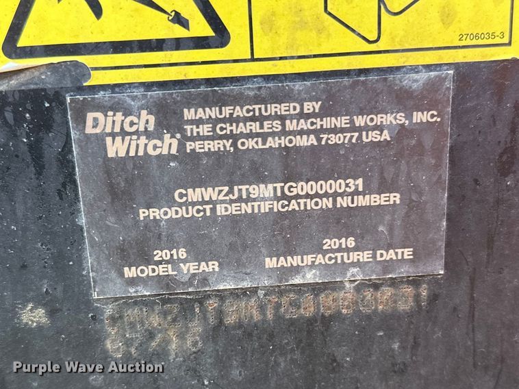 image for item FK1852 2016 Ditch Witch JT9 directional boring unit