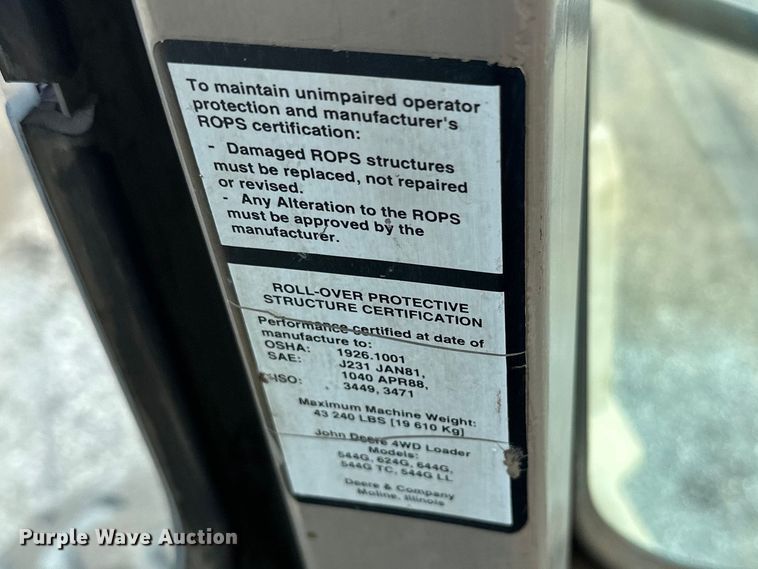 image for item FK1860 1994 John Deere 644G wheel loader