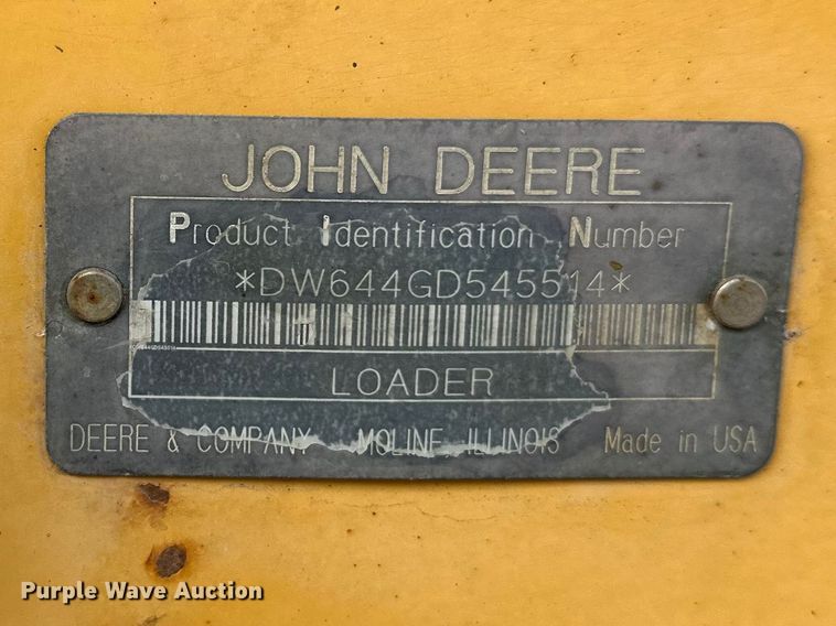 image for item FK1860 1994 John Deere 644G wheel loader