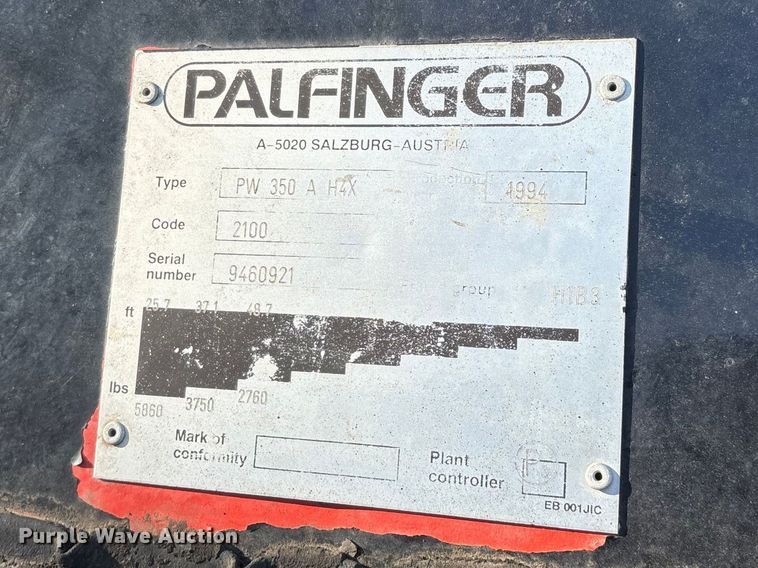 image for item MB9882 Palfinger PW350AH4X crane