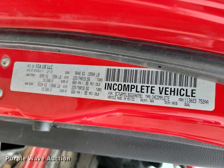 image for item NK9987 2016 RAM 5500 dump flatbed truck