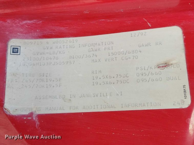 image for item NK9997 1993 GMC Top Kick flatbed truck