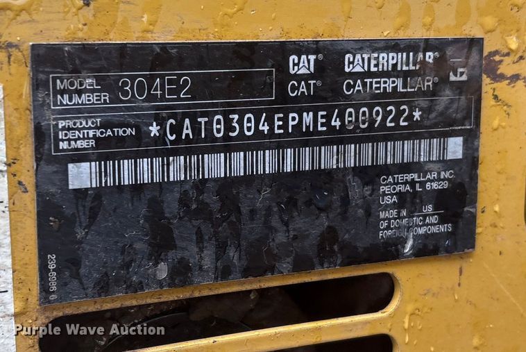 image for item YA1454 2016 Caterpillar 304E2 CR mini excavator