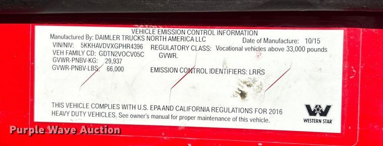 image for item YA1618 2016 Western Star 4700SF ready mix truck