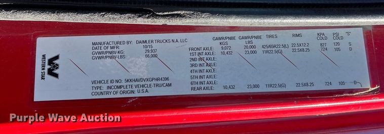 image for item YA1618 2016 Western Star 4700SF ready mix truck