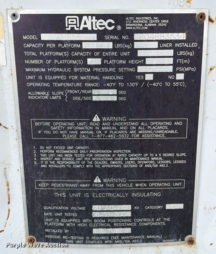 image for item YA2001 2005 Ford F750 Super Duty bucket truck