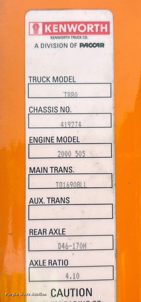 image for item YA2031 2020 Kenworth T880 dump truck