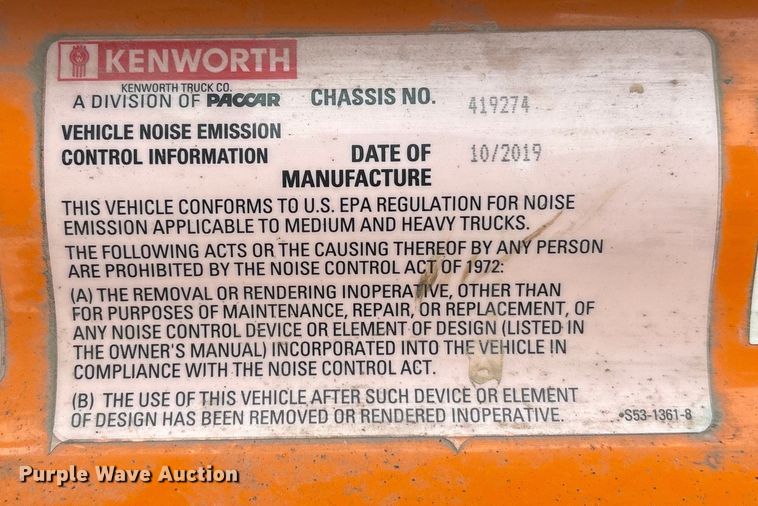 image for item YA2031 2020 Kenworth T880 dump truck