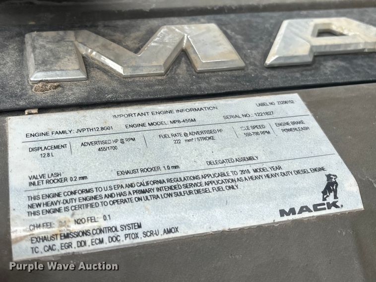image for item YA2234 2019 Mack GR64F dump truck