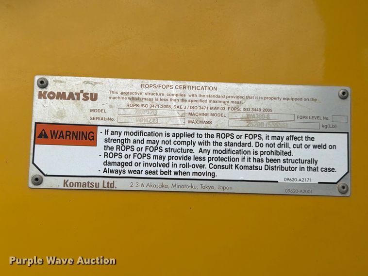 image for item YA2642 2023 Komatsu WA380-8 wheel loader