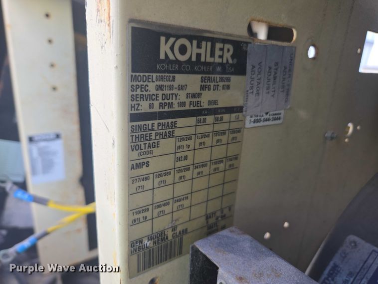 image for item YA2729 2005 Kohler Power Systems generator