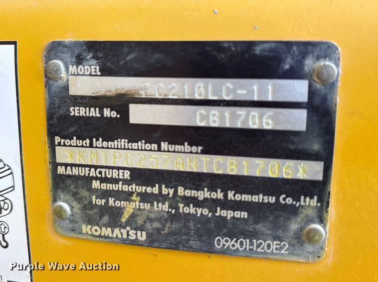 image for item YA2895 2022 Komatsu PC210LC-11 excavator