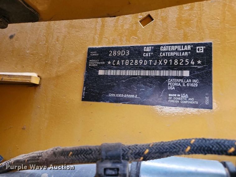 image for item YA2911 2023 Caterpillar 289D3 tracked skid steer loader