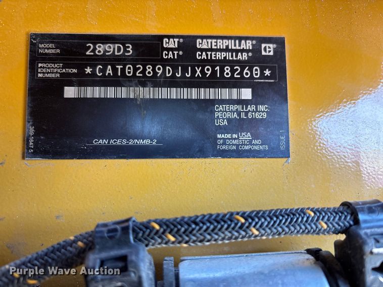 image for item YA2913 2024 Caterpillar 289D3 tracked skid steer loader