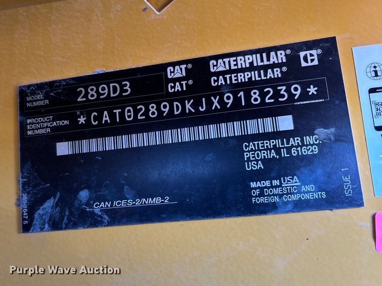 image for item YA2915 2024 Caterpillar 289D3 tracked skid steer loader
