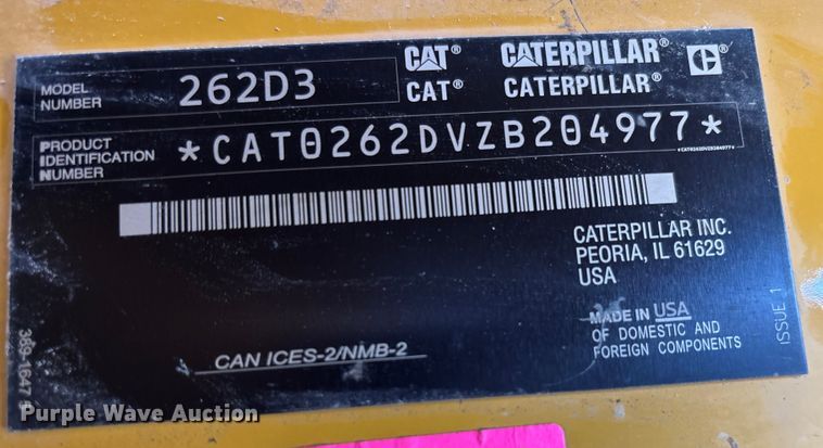 image for item YA2917 2022 Caterpillar 262D3 skid steer loader
