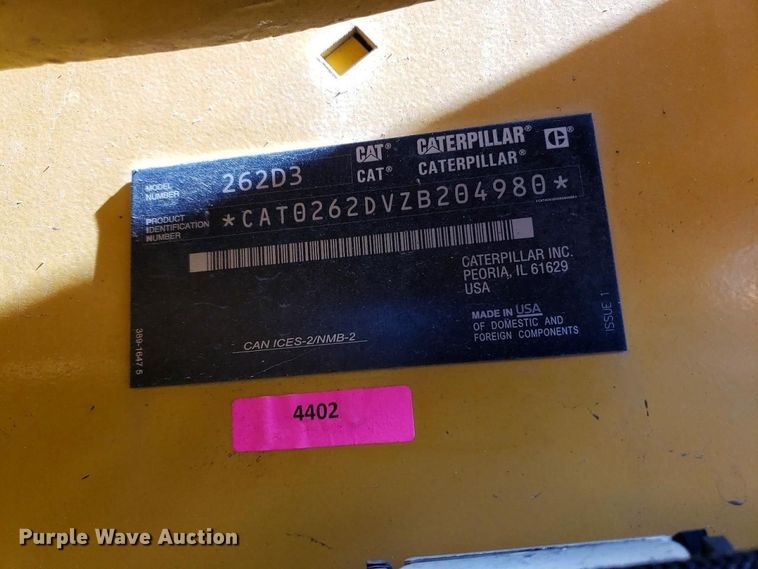 image for item YA2918 2022 Caterpillar 262D3 skid steer loader