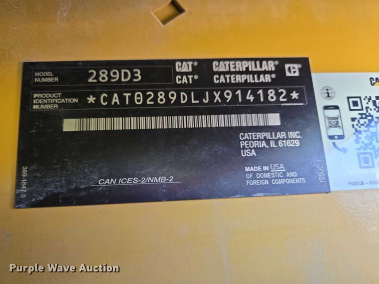 image for item YA2919 2023 Caterpillar 289D3 XPS tracked skid steer loader