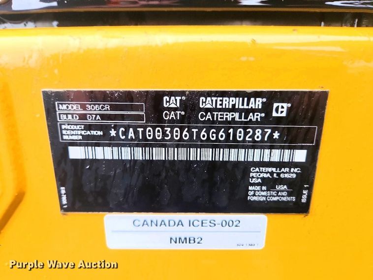 image for item YA2923 2023 Caterpillar 306CR mini excavator