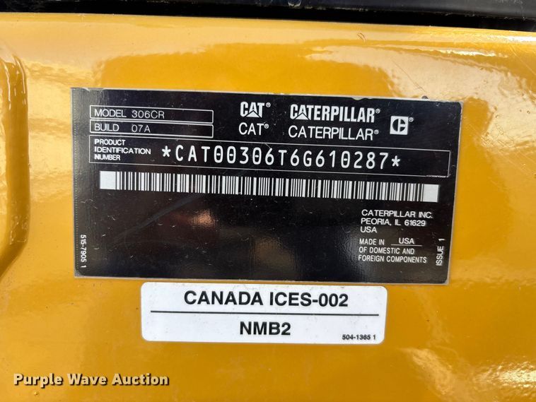 image for item YA2923 2024 Caterpillar 306CR mini excavator