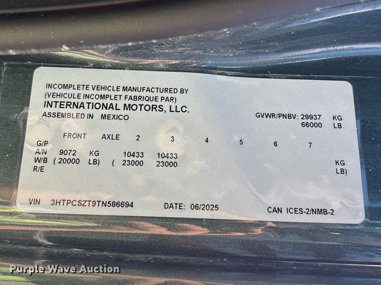 image for item YA3018 2026 International HX620 vacuum truck