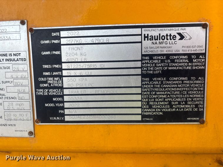 image for item YA3128 2022 Haulotte 5533A boom lift
