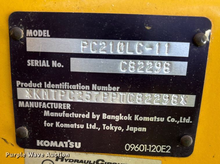 image for item YA3136 2023 Komatsu PC210LC-11 excavator