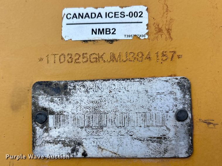 image for item YA3145 2021 John Deere 325G tracked skid steer loader