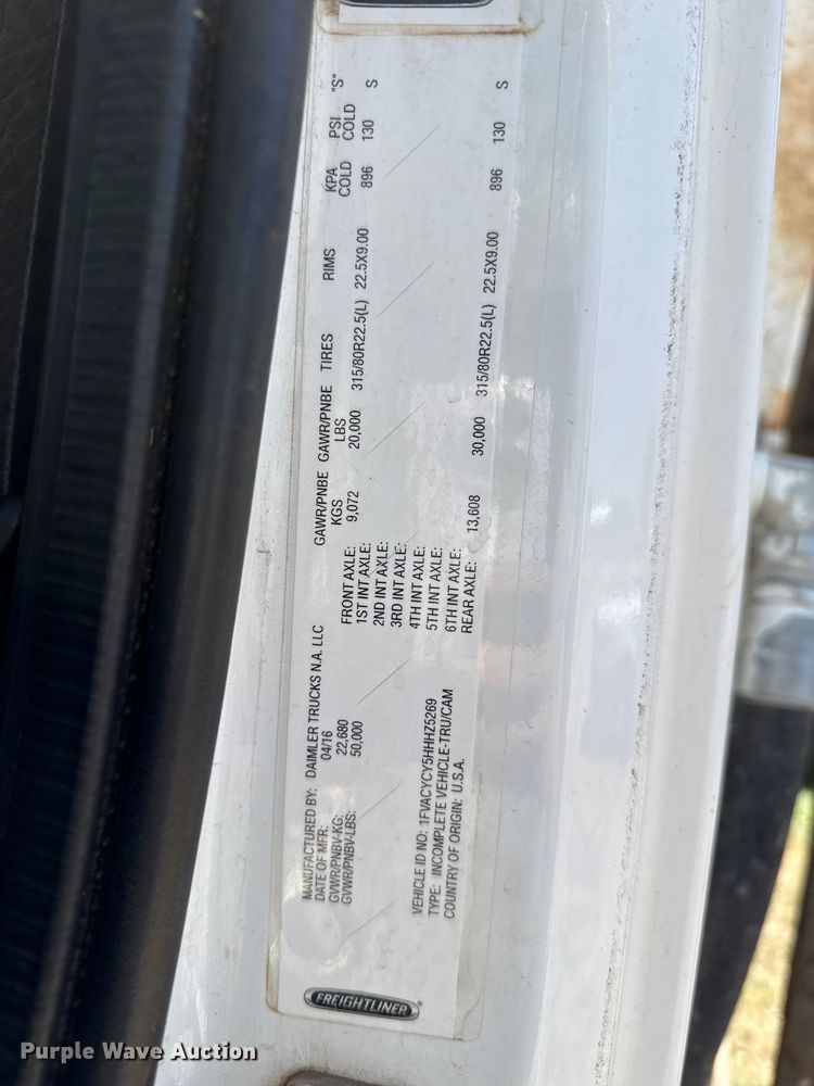 image for item DH1940 2017 Freightliner Business Class M2 refuse truck