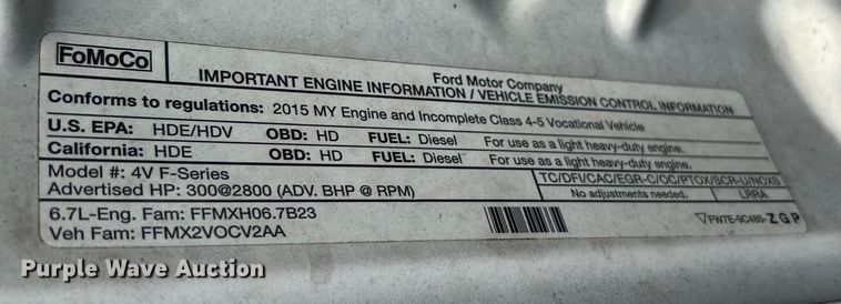 image for item DU2626 2015 Ford F550 Super Duty utility / service truck