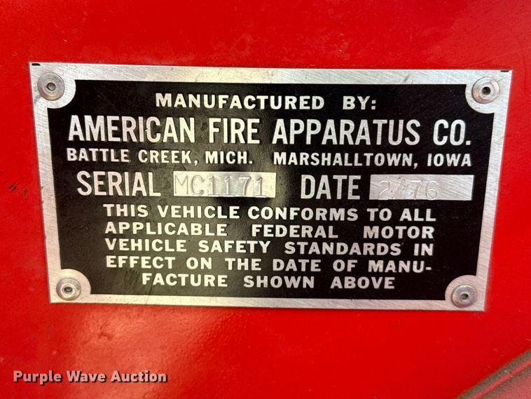 image for item DZ5431 1975 Chevrolet 65 pumper fire truck