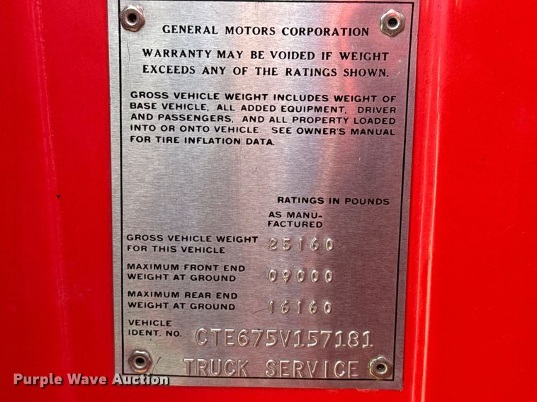 image for item DZ5431 1975 Chevrolet 65 pumper fire truck