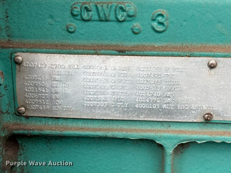 image for item DZ5433 Onan 60.0DYA-15R/2489 generator